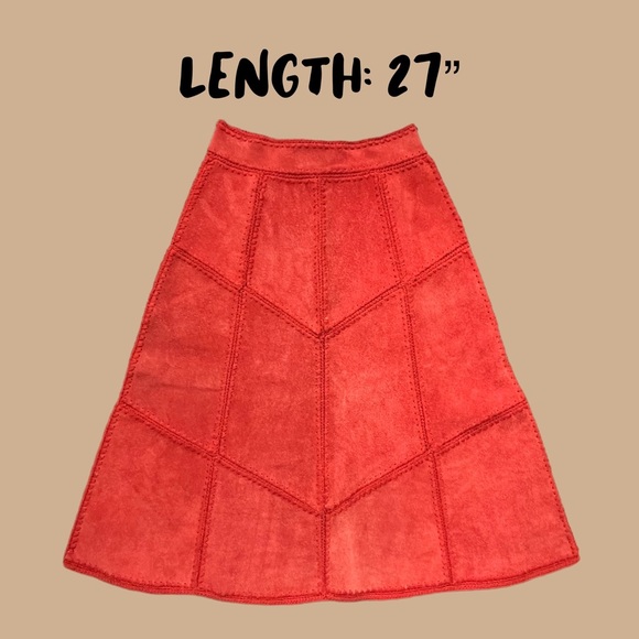 VINTAGE 70s burnt red 2 pc suede leather set - Picture 10 of 11